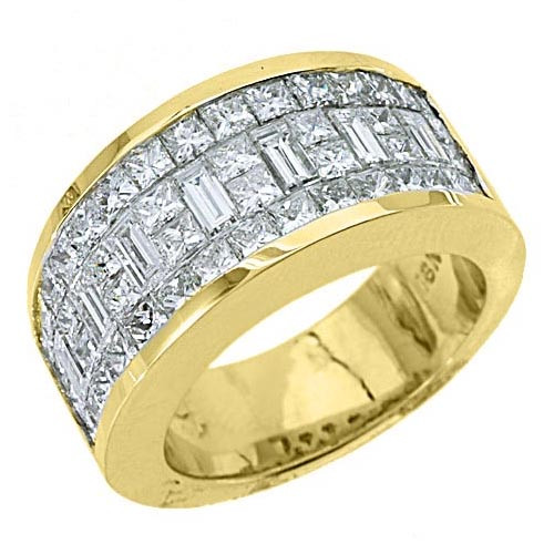 Mens Diamond Wedding Bands Yellow Gold
 MENS 3 17 CARAT PRINCESS BAGUETTE CUT DIAMOND RING WEDDING