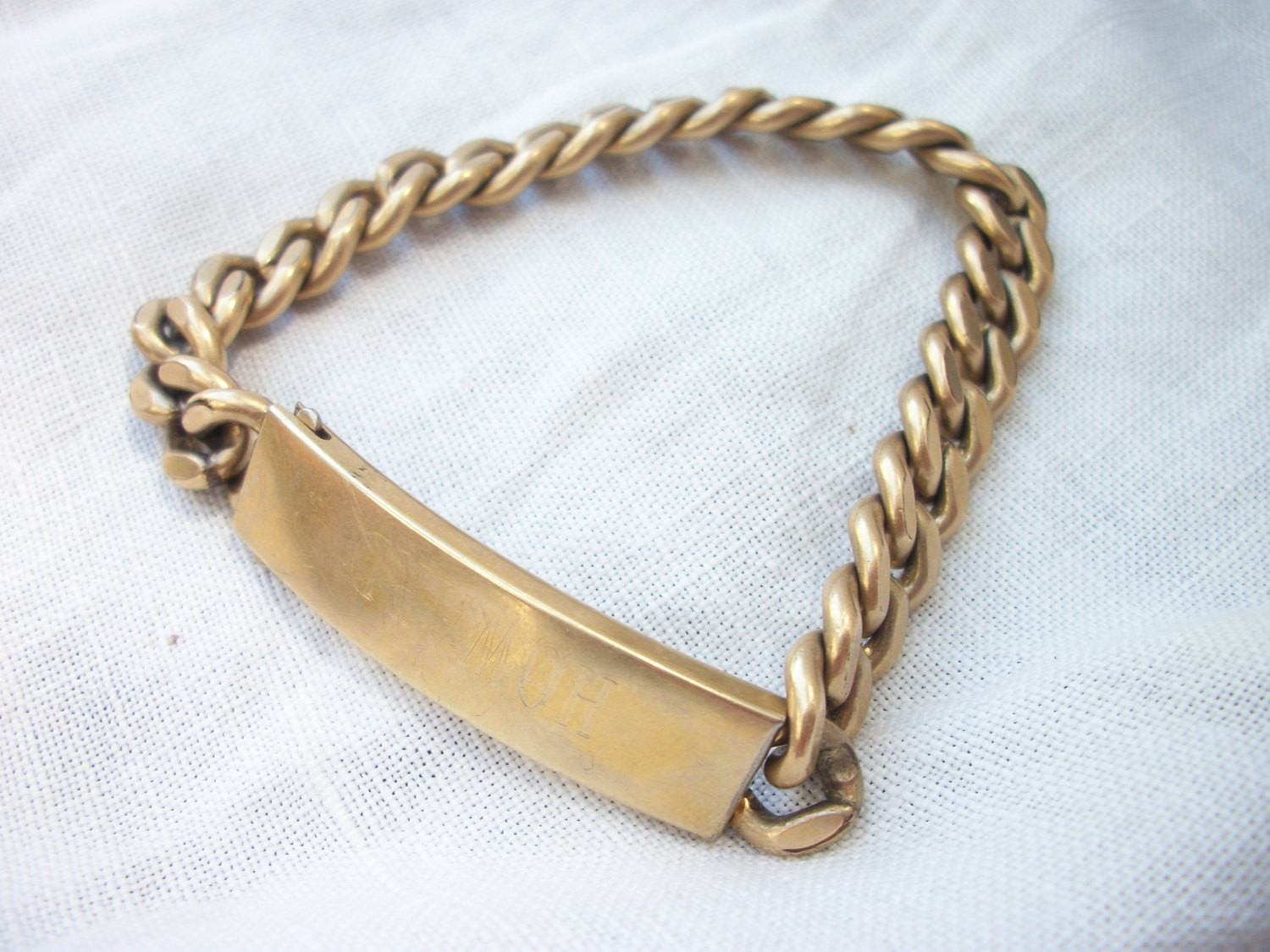 Mens Id Bracelet
 Men s ID Bracelet Vintage Gold Filled by AtomicTreasureHunter
