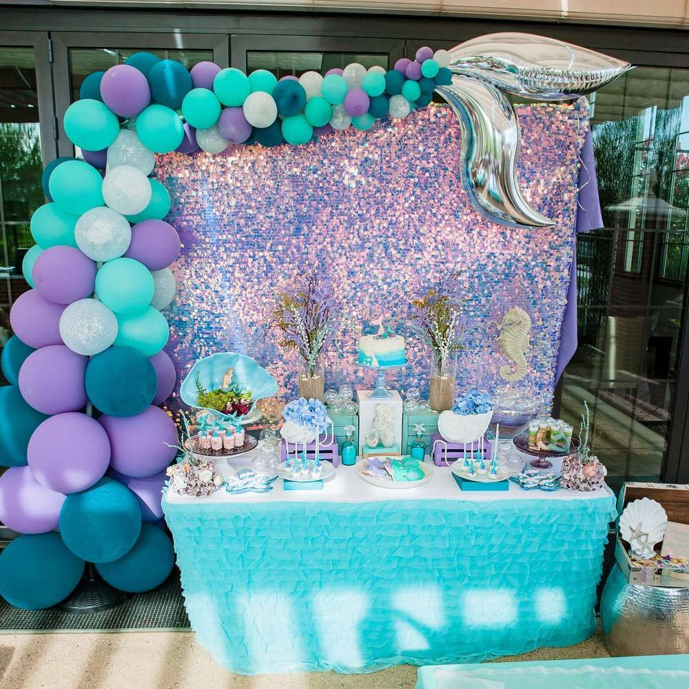 Mermaid Swim Party Ideas
 This Mermaid Birthday Party is stunning Love the dessert