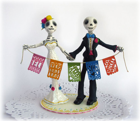 Mexican Wedding Cake Toppers
 Incredible Day of the Dead Wedding Cake Toppers