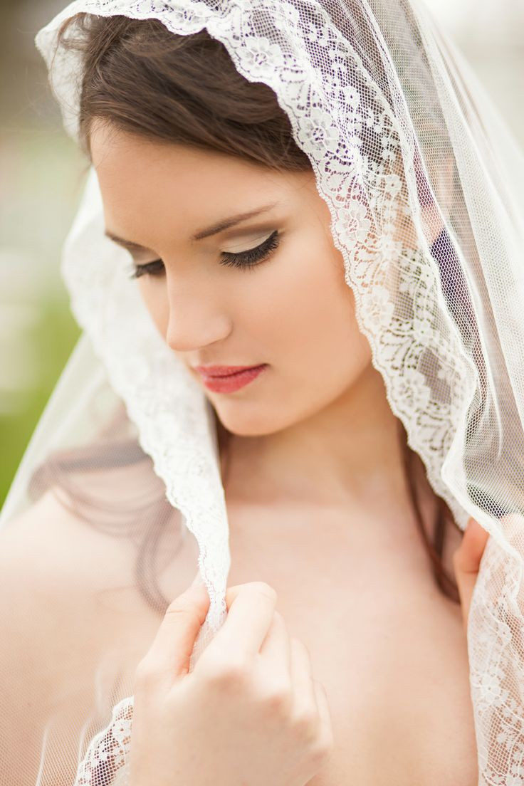 Mexican Wedding Veils
 Lace and Soft English Net Mantilla Wedding Veil Romantic
