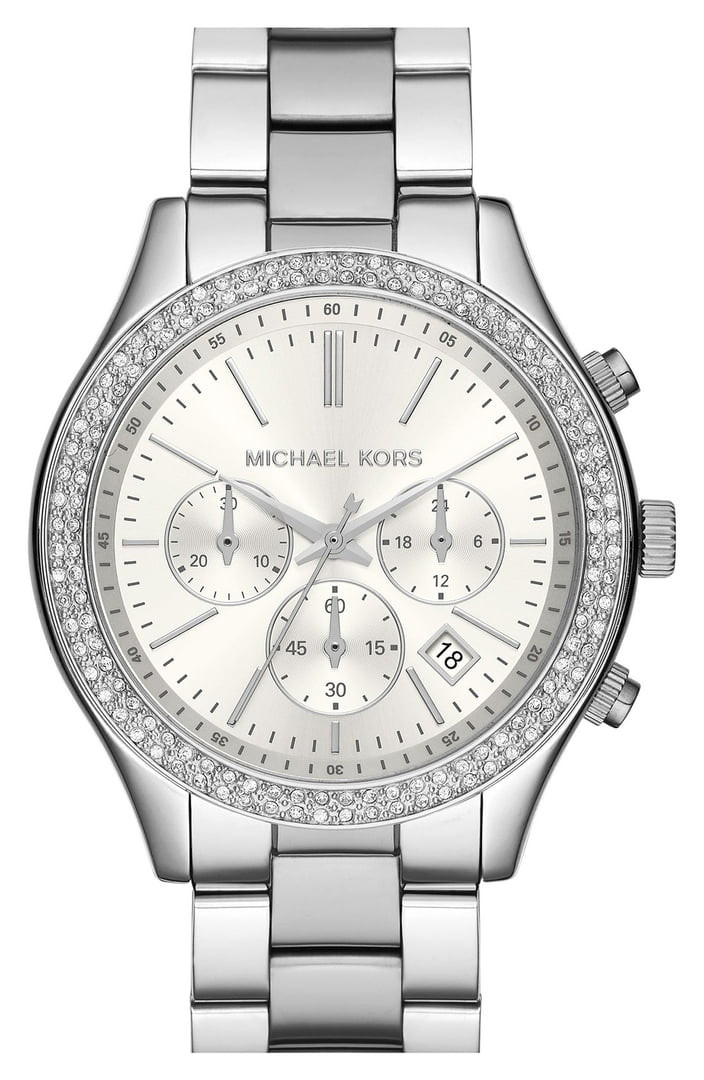 Michael Kors Slim Runway Bracelet Watch 42mm
 Michael Kors Slim Runway Crystal Bezel Chronograph