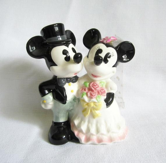 Mickey And Minnie Wedding Cake Topper
 Disney Mickey and Minnie Wedding Cake Topper