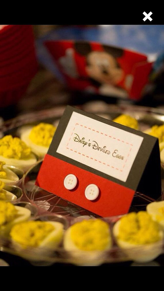 Mickey Mouse 1St Birthday Party Food Ideas
 12 Mickey Mouse party Food Labels Place by