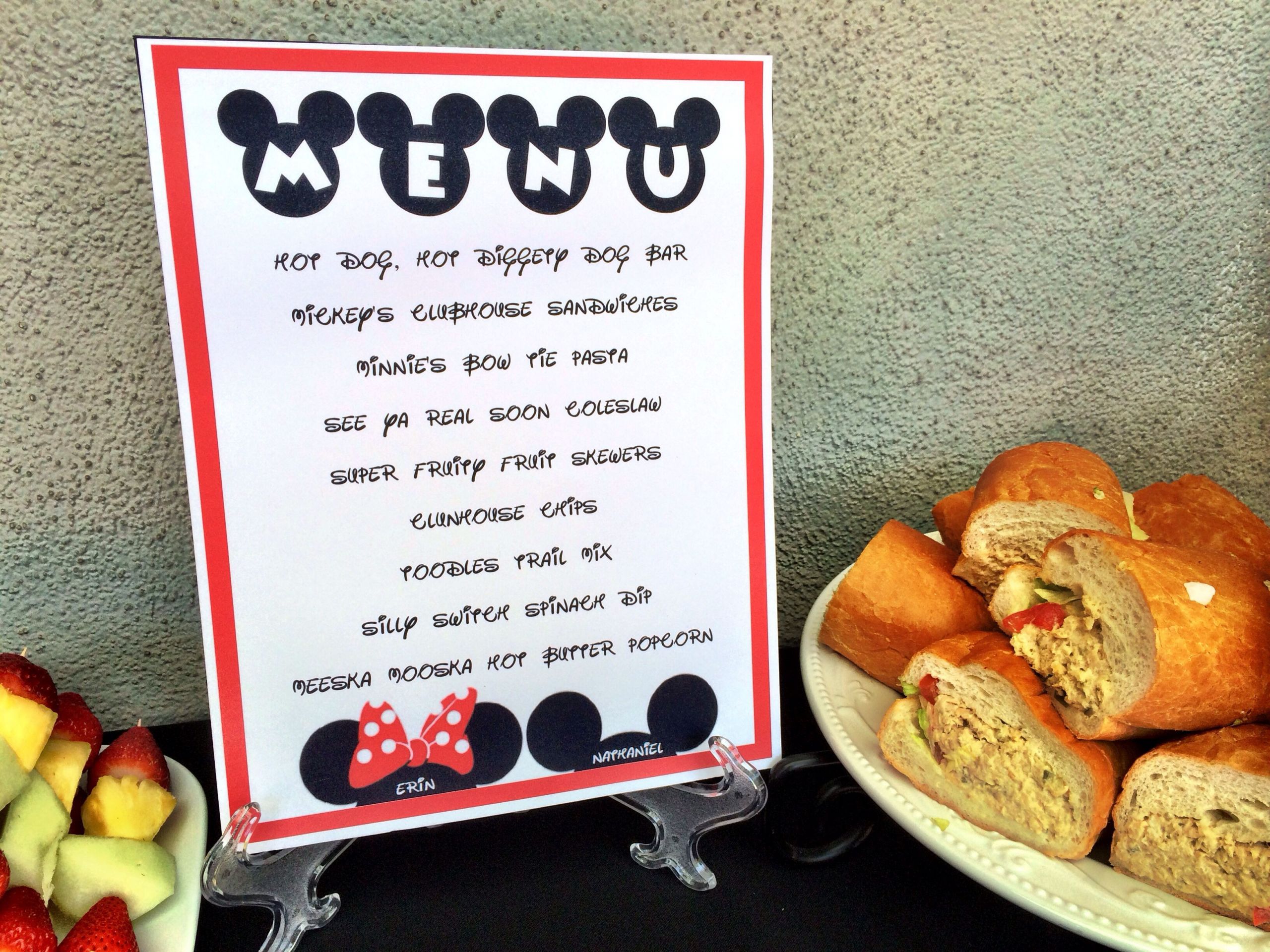 Mickey Mouse 1St Birthday Party Food Ideas
 Mickey & Minnie Mouse Birthday Party Food Menu