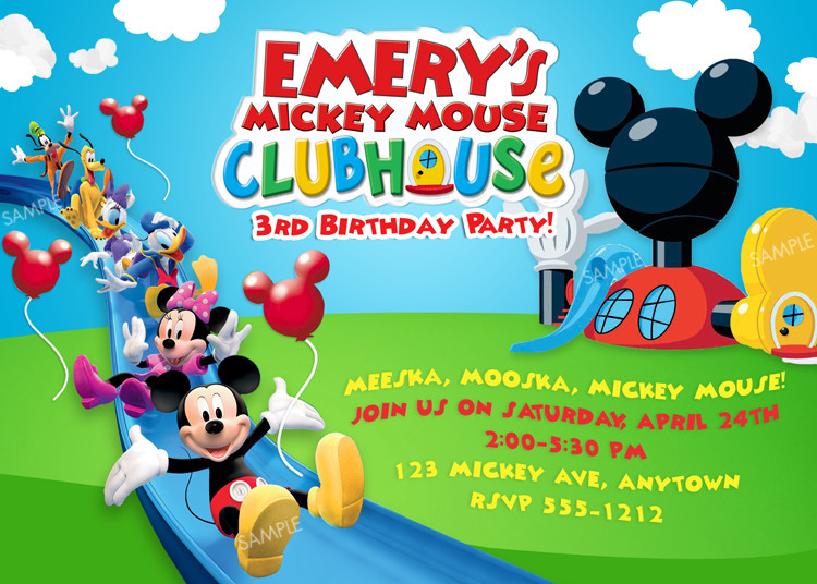 Mickey Mouse Clubhouse Birthday Party Invitations
 Mickey Mouse Clubhouse Birthday Invitations — FREE