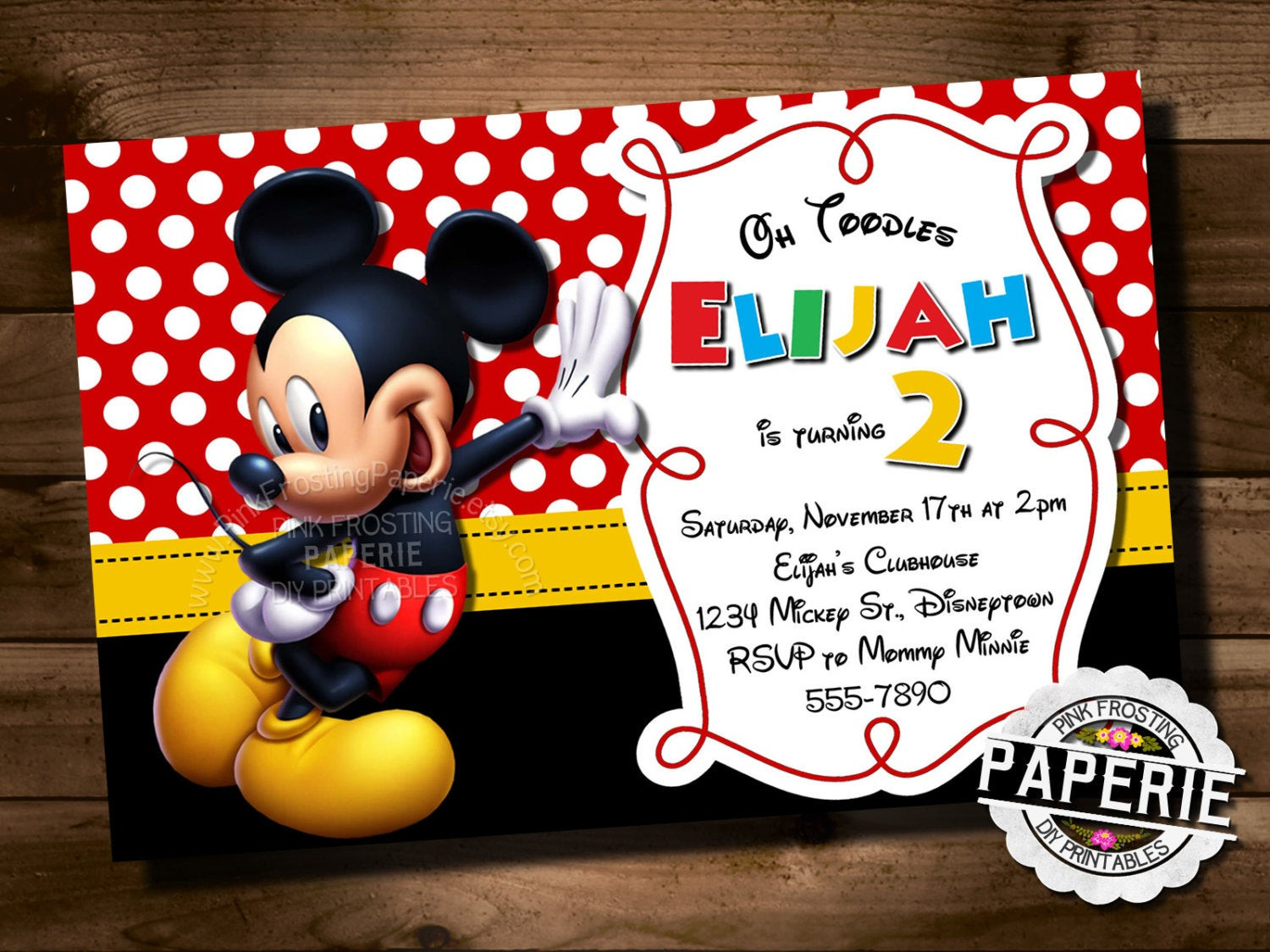 Mickey Mouse Clubhouse Birthday Party Invitations
 MICKEY MOUSE Birthday Invitation Mickey Mouse Clubhouse