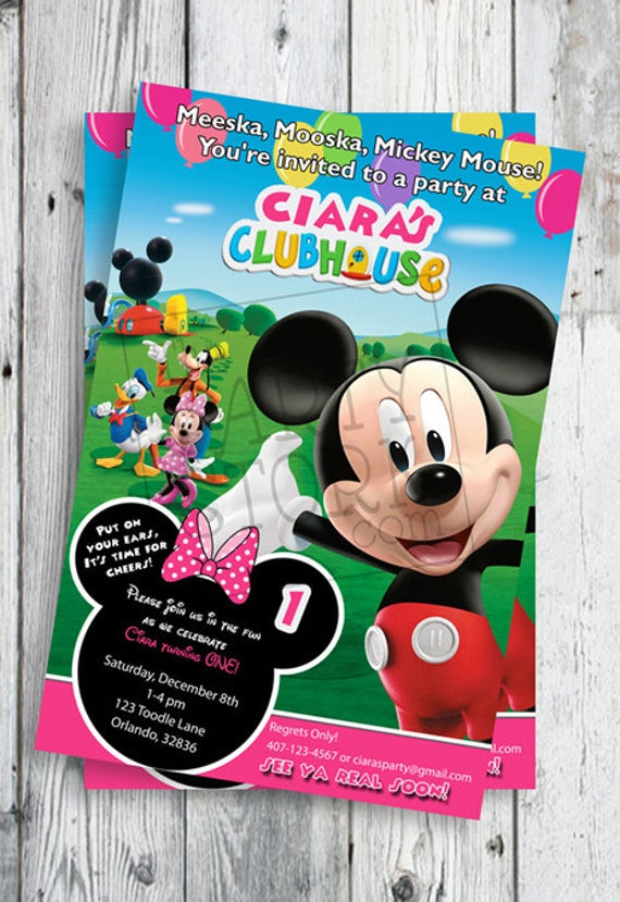Mickey Mouse Clubhouse Birthday Party Invitations
 Mickey Mouse Clubhouse Birthday Invitations with by