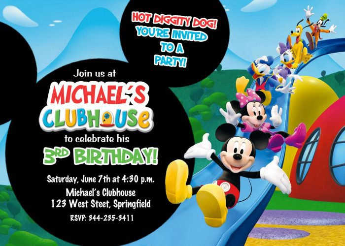 Mickey Mouse Clubhouse Birthday Party Invitations
 Mickey Mouse 1st Birthday Invitations for Girls and Boys