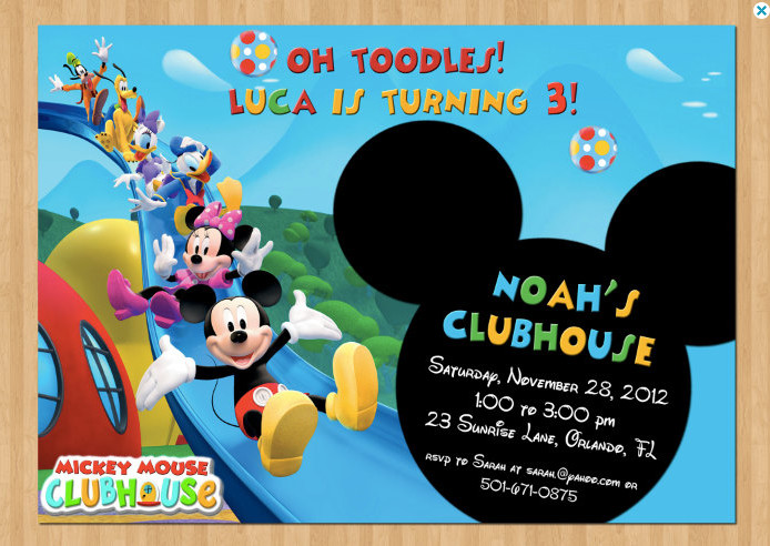Mickey Mouse Clubhouse Birthday Party Invitations
 Mickey Mouse Clubhouse Invitations for Special Birthday Party