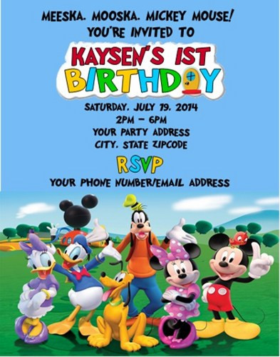Mickey Mouse Clubhouse Birthday Party Invitations
 Mickey Mouse Clubhouse Birthday Party Invitations