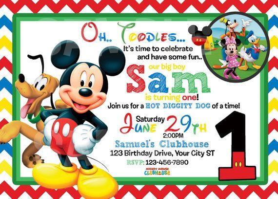 Mickey Mouse Clubhouse Birthday Party Invitations
 Mickey Mouse 1st Birthday Invitations