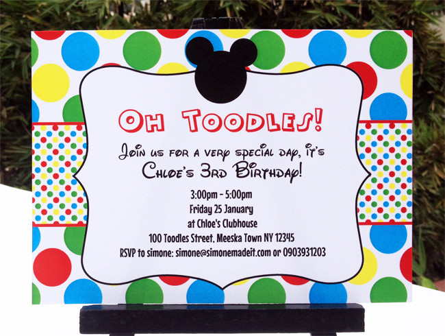 Mickey Mouse Clubhouse Birthday Party Invitations
 MICKEY MOUSE CLUBHOUSE Printable Invitation & Party
