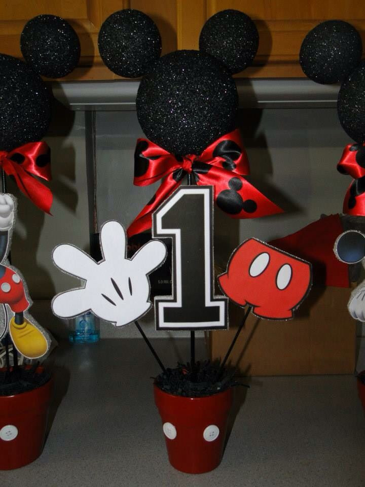 Mickey Mouse Decorations DIY
 DIY Mickey Mouse centerpieces I made for my son s 1st