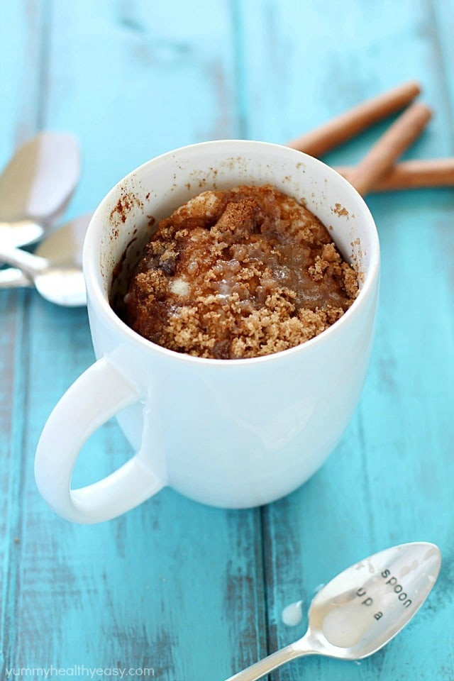 Microwave Coffee Cake
 e Minute Coffee Cake in a Mug Yummy Healthy Easy