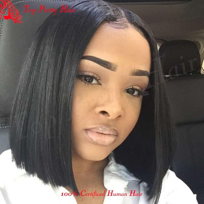 Middle Part Black Hairstyles
 New Layered Short Brazilian Bob Wig Middle Part Bob Full