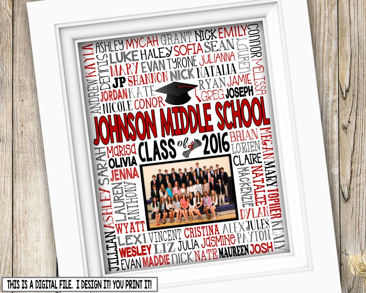 Middle School Graduation Gift Ideas
 8th Grade Graduation Gift Class Picture Printable