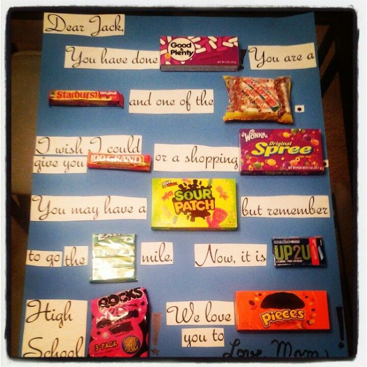 Middle School Graduation Gift Ideas
 I just made this Candy gram for my son s middle school