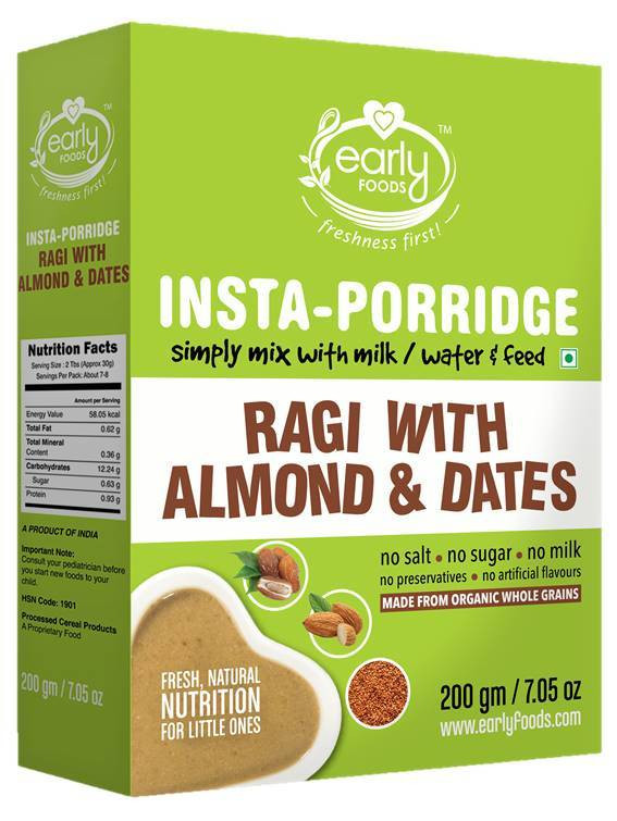 Millet For Baby
 Buy Baby Foods line Organic Ragi Almond & Date