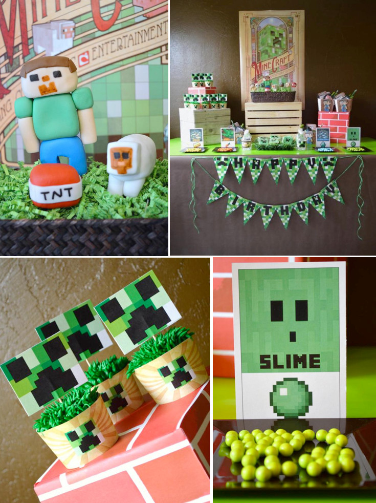 Minecraft Birthday Party Decorations
 Vintage Minecraft Video Game Boy Birthday Party Planning