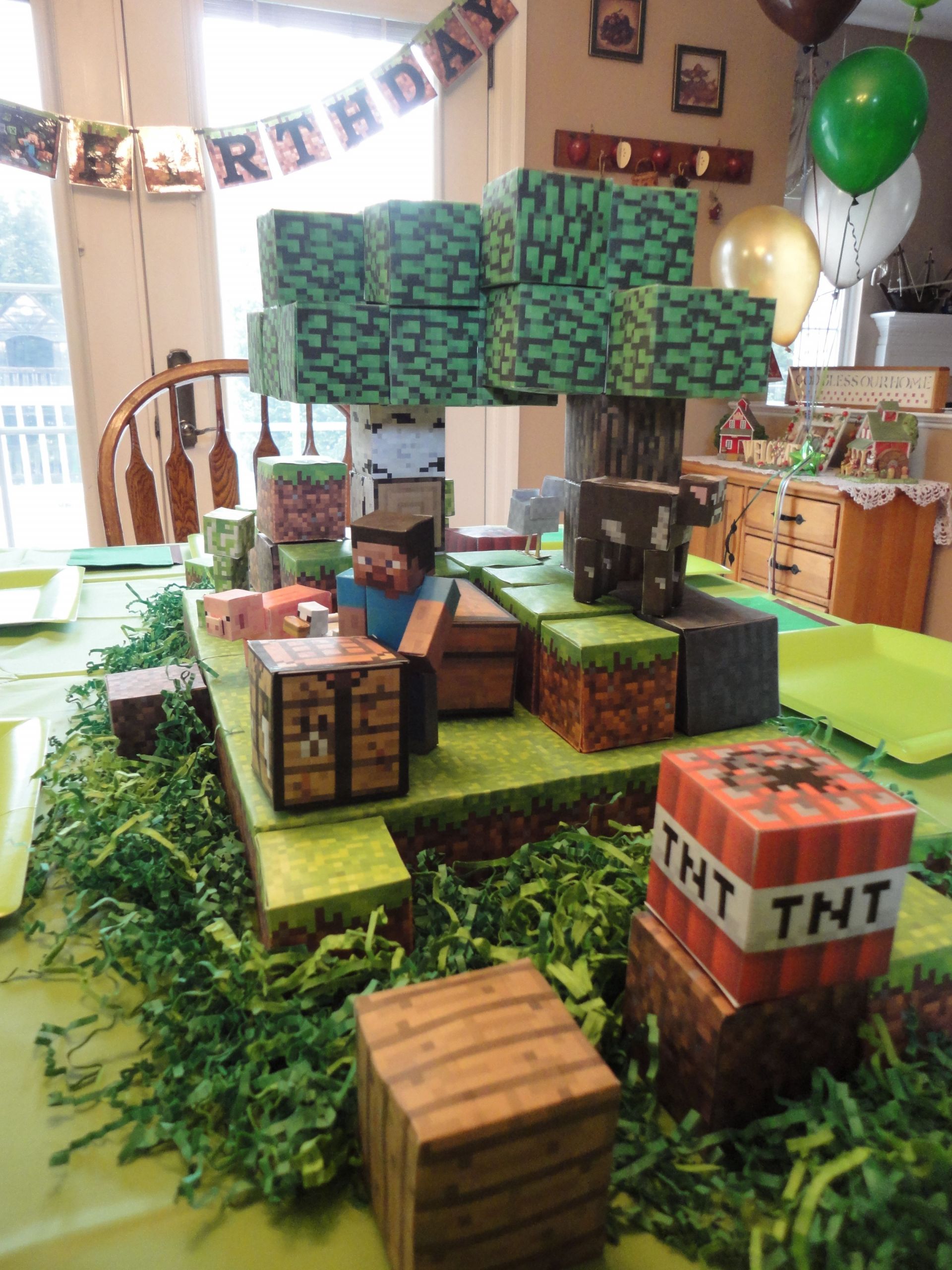 Minecraft Birthday Party Decorations
 Minecraft centerpiece for my son s birthday party