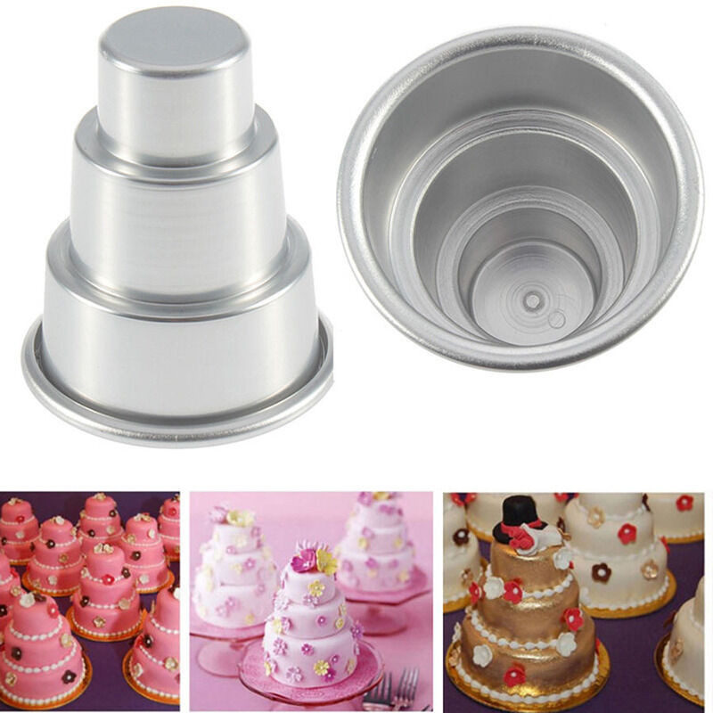 Mini Wedding Cake Pans
 3 Sizes Mini 3 Tier Wedding Cake Tins Pudding Pan Baking