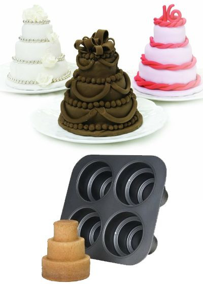 Mini Wedding Cake Pans
 Multi Tier Mini Cakes for Party Treats