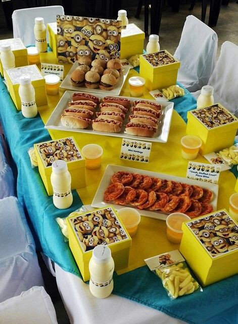 Minion Food Party Ideas
 Despicable Me Party table lunch