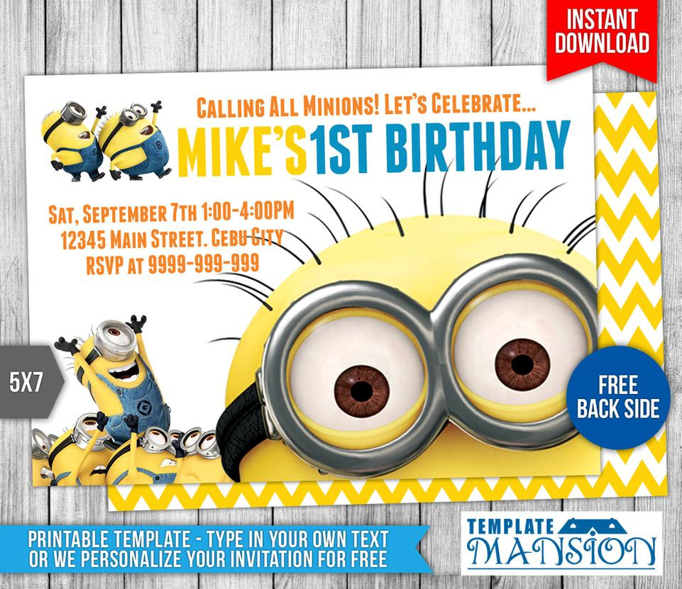 Minions Birthday Invitation
 Minions Birthday Invitation 6 by templatemansion on