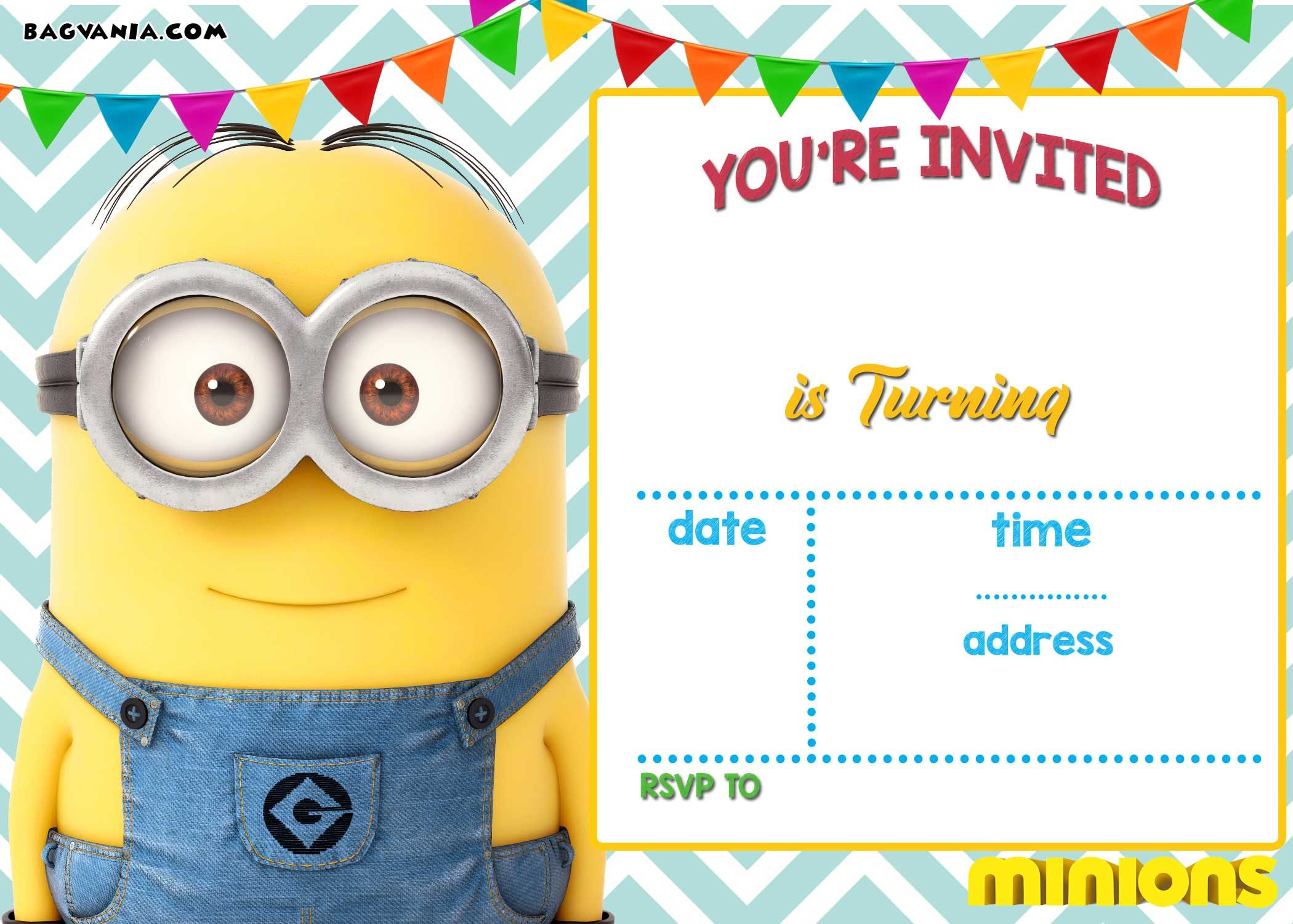 Minions Birthday Invitation
 Download Now FREE Printable Minion Birthday Invitation