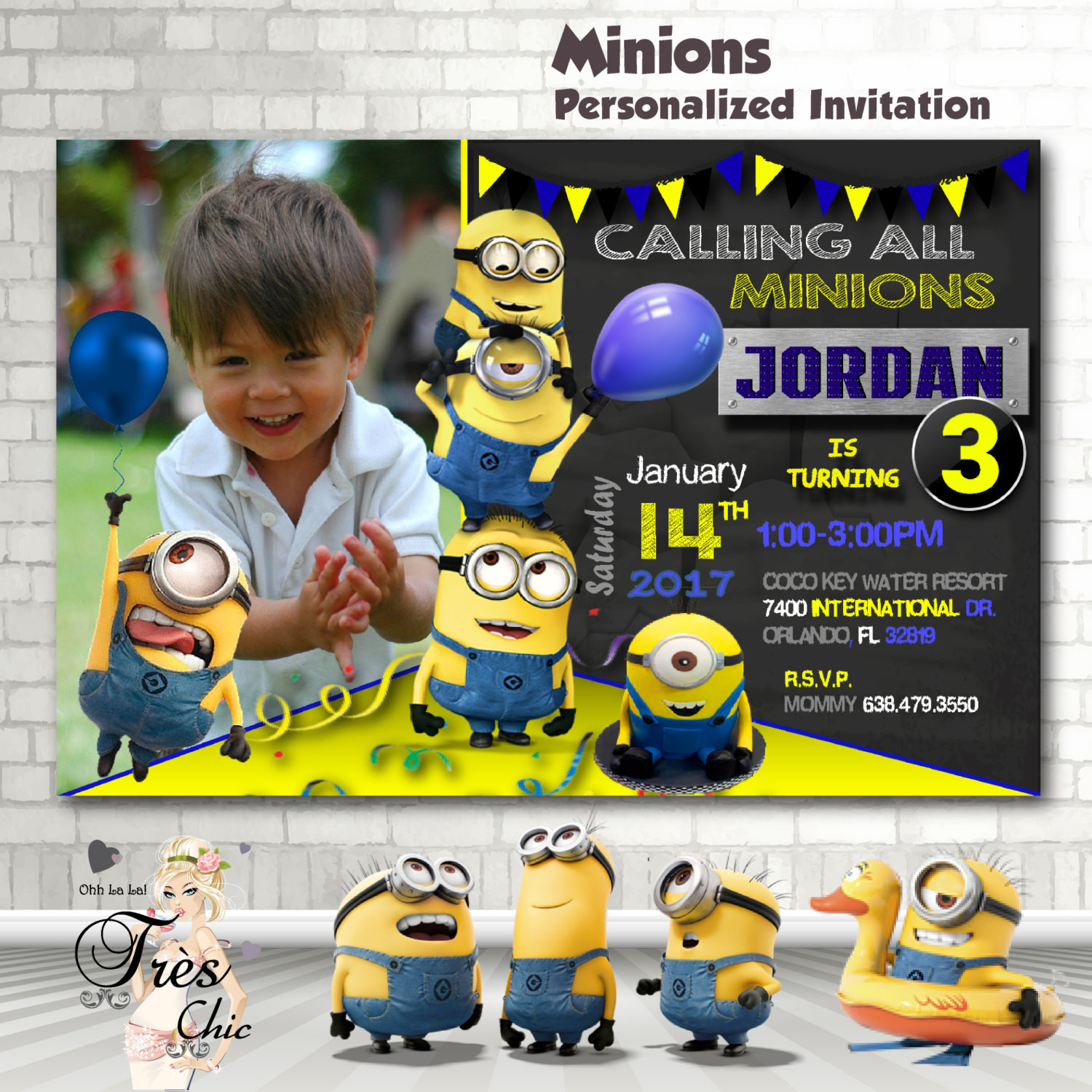 Minions Birthday Invitation
 Minion InvitationMinion Birthday InvitationMinion Birthday