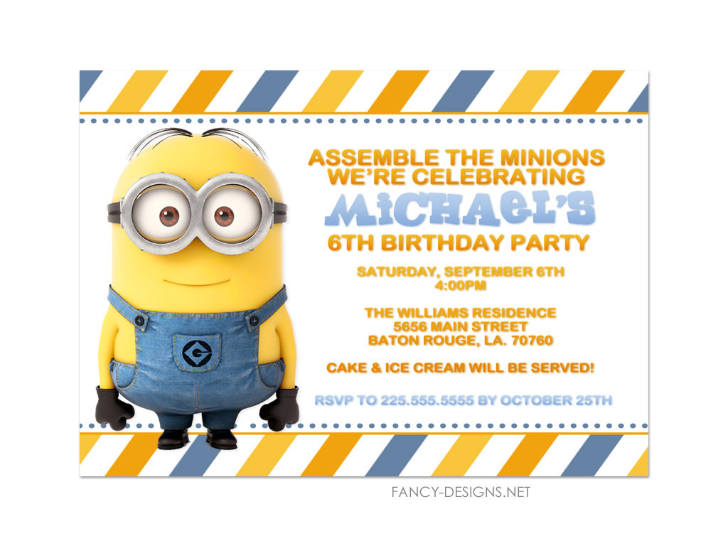 Minions Birthday Invitation
 Minion Birthday Party Invitations 10 Invitations by fancybelle