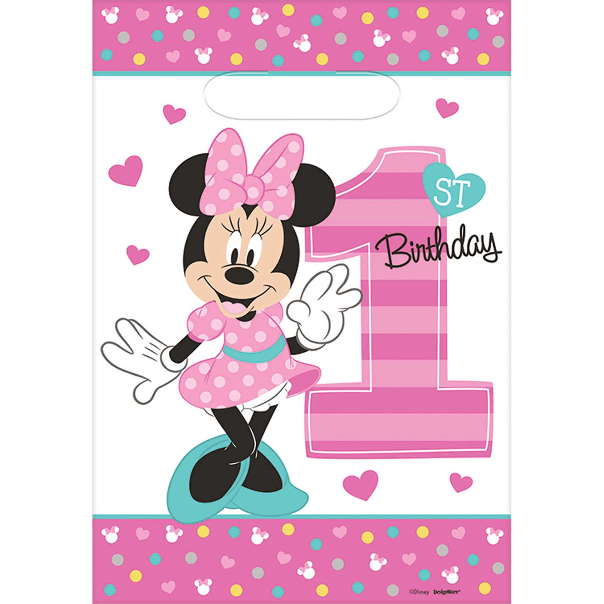 Minnie Mouse 1st Birthday Party Decorations
 Minnie Mouse 1st Birthday Party Supplies Theme Party Packs