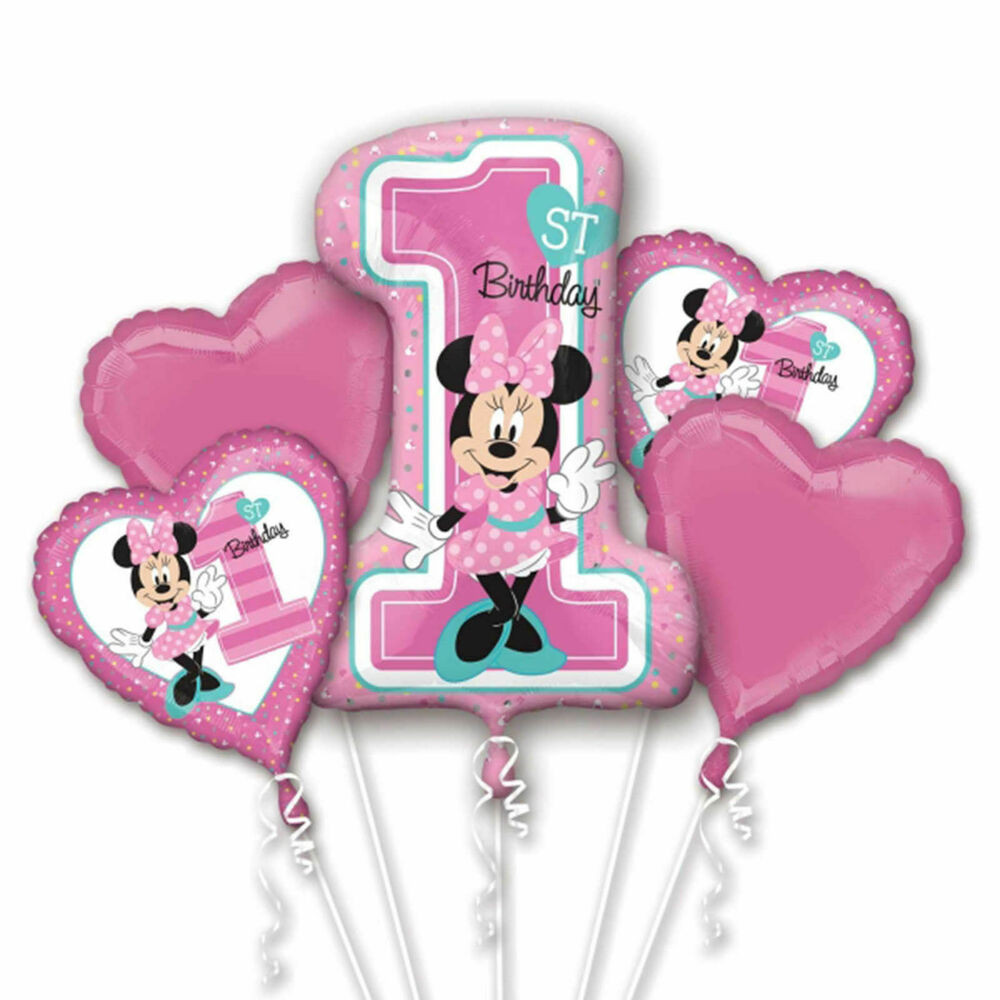 Minnie Mouse 1st Birthday Party Decorations
 Disney Baby Minnie Mouse 1st Birthday Balloon Bouquet