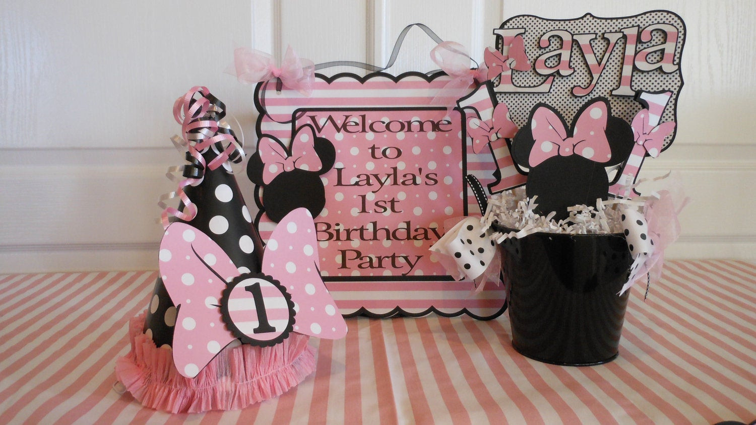 Minnie Mouse 1st Birthday Party Decorations
 Minnie Mouse Polka Dot 1st Birthday Party by ASweetCelebration