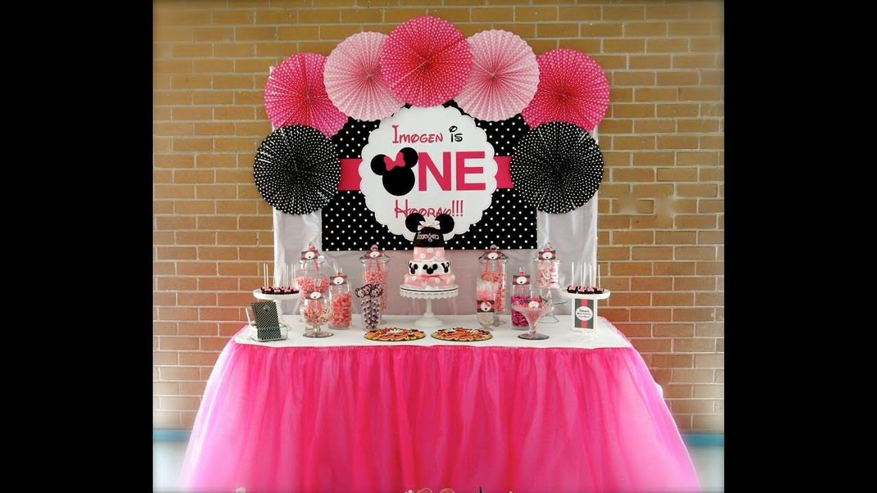 Minnie Mouse 1st Birthday Party Decorations
 Minnie Mouse First Birthday Party via Little Wish Parties