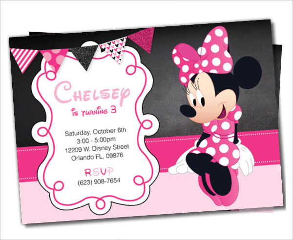 Minnie Mouse Birthday Invitations Templates
 23 Awesome Minnie Mouse Invitation Templates PSD AI