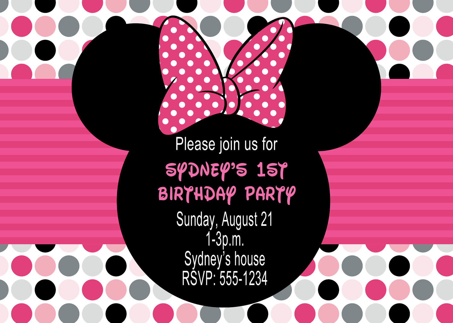 Minnie Mouse Birthday Invitations Templates
 Minnie Mouse Birthday Party Invitations