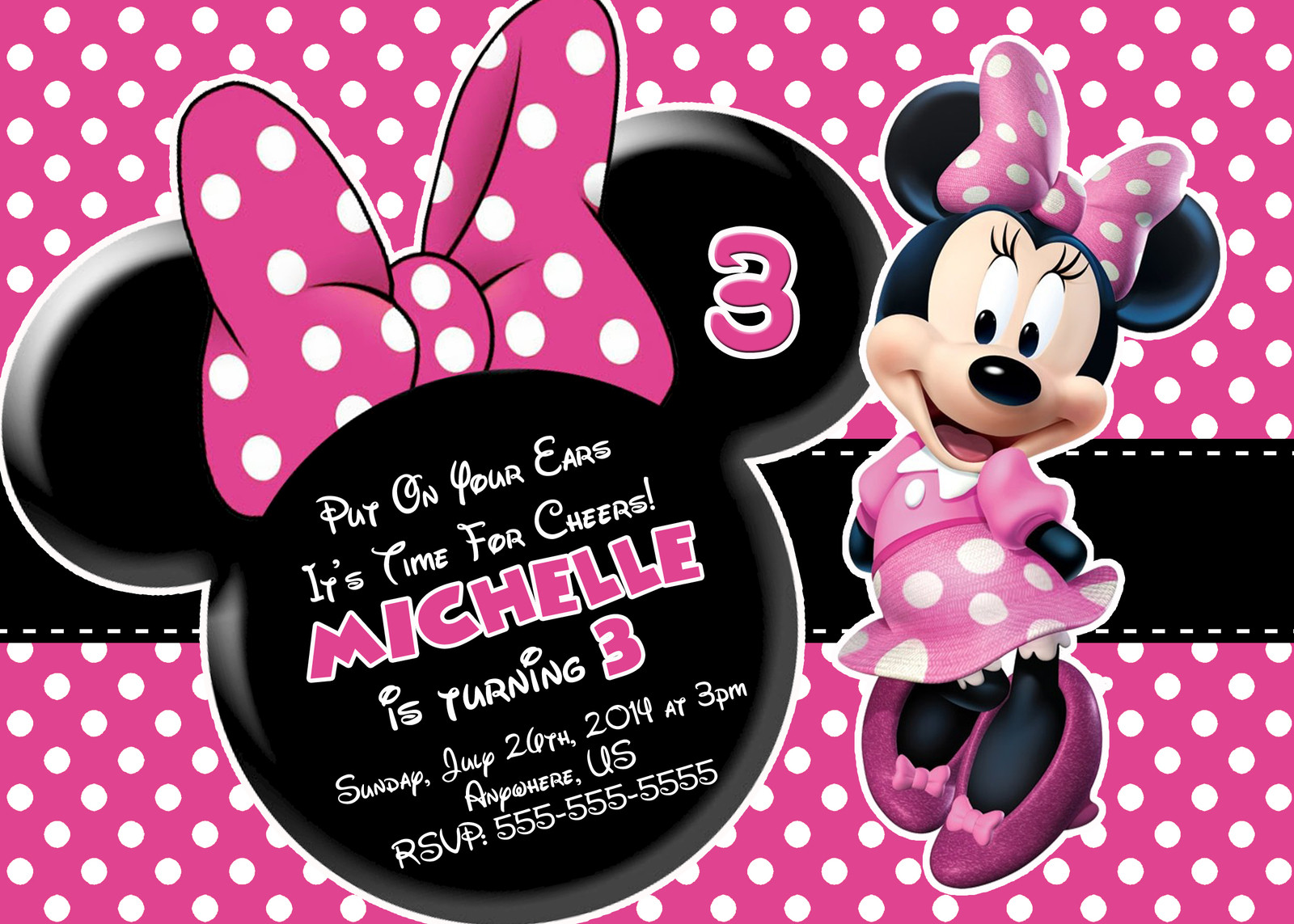 Minnie Mouse Birthday Invitations Templates
 Minnie Mouse Printable Birthday Invitations – FREE