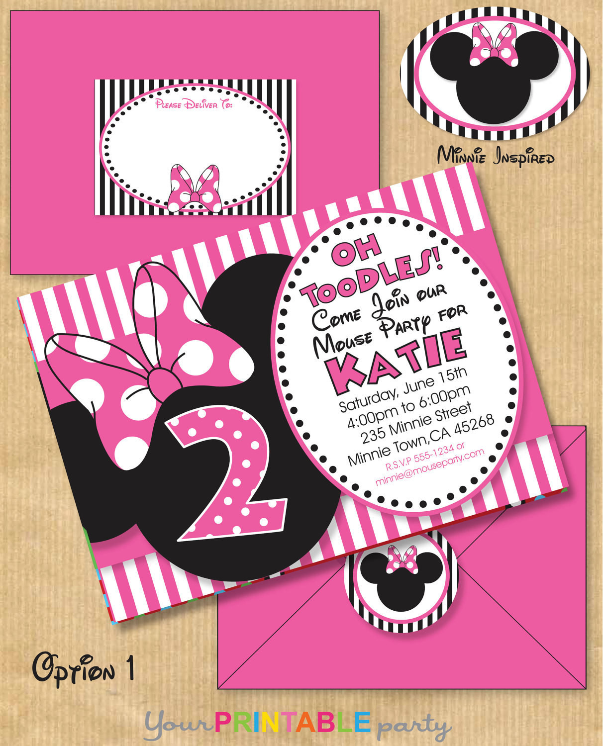 Minnie Mouse Birthday Invitations Templates
 Minnie Mouse Inspired Birthday Party by YourPrintableParty