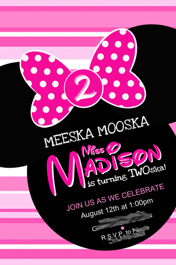 Minnie Mouse Birthday Invitations Templates
 26 Minnie Mouse Invitation Templates PSD AI Word