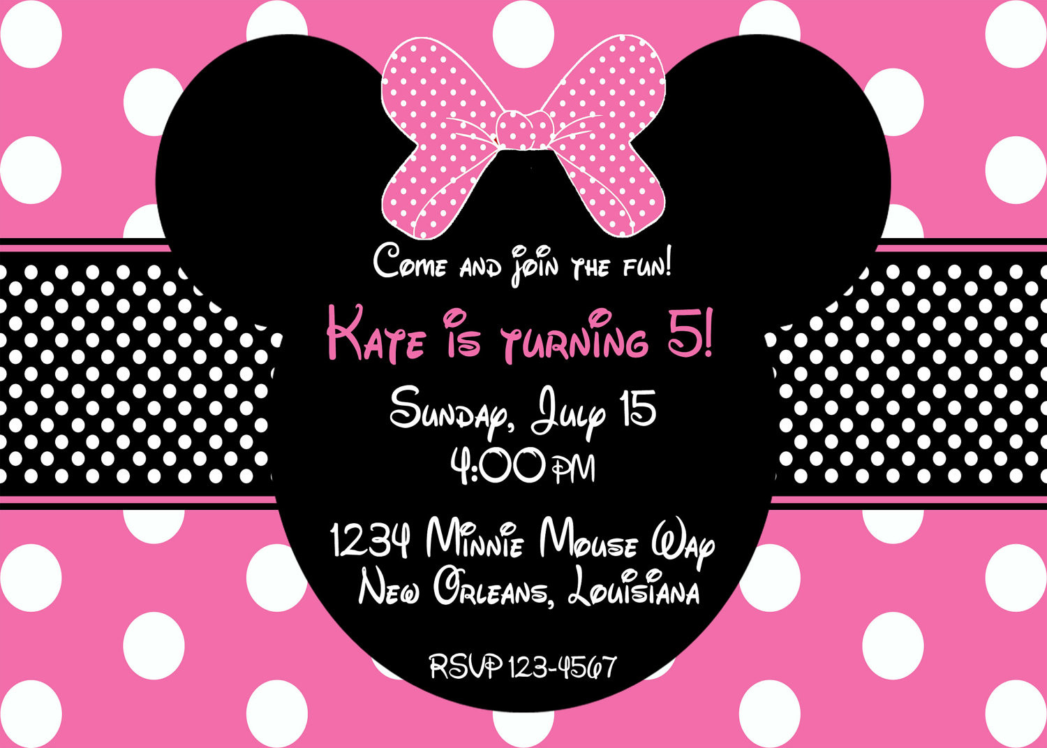 Minnie Mouse Birthday Invitations Templates
 Etsy Your place to and sell all things handmade