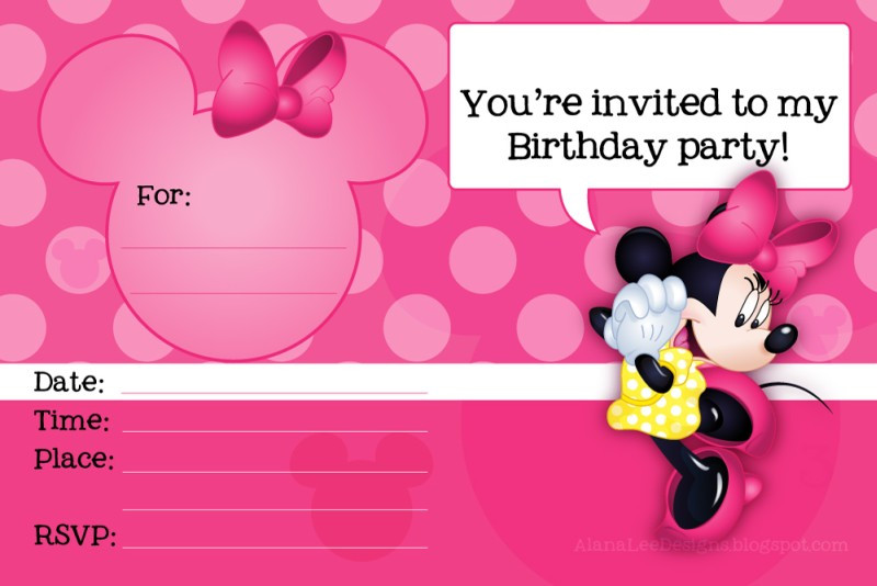 Minnie Mouse Birthday Invitations Templates
 Minnie Mouse Free Printable Invitation Templates