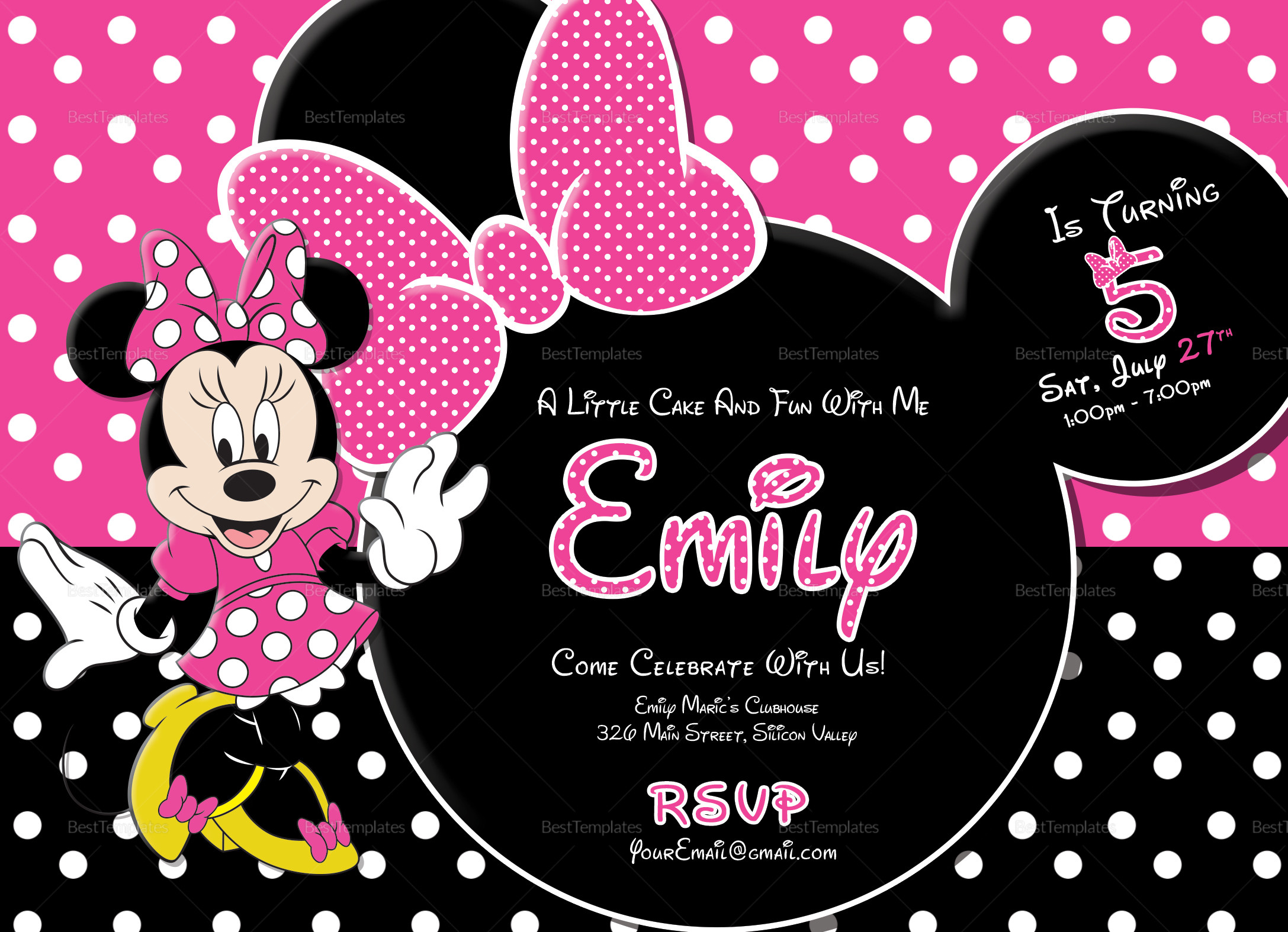 Minnie Mouse Birthday Invitations Templates
 Special Minnie Mouse Birthday Invitation Design Template