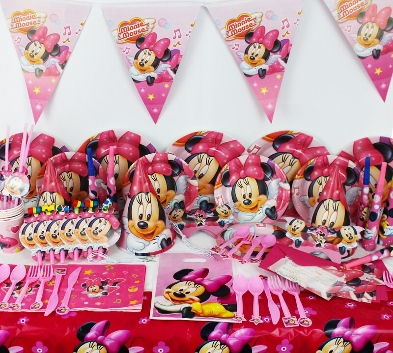Minnie Mouse Birthday Party Decorations
 78pcs Minnie Mouse Baby Birthday Party Decorations Kids