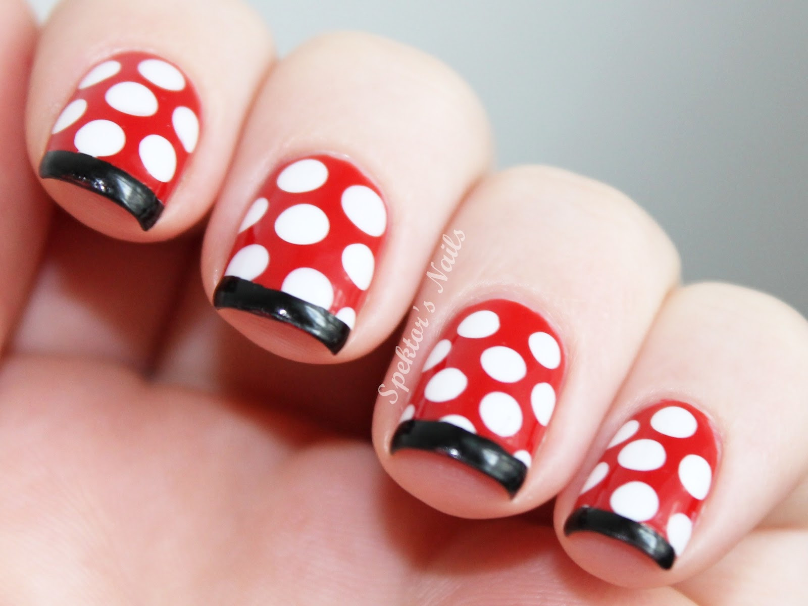 Minnie Mouse Nail Designs
 Spektor s Nails Minnie Mouse Polka Dot Nails