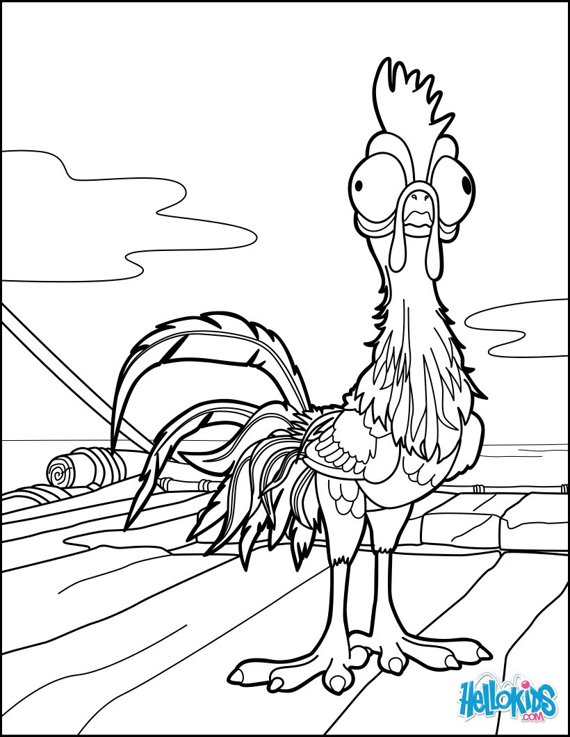 Moana Coloring Pages For Kids
 Moana heihei coloring pages Hellokids