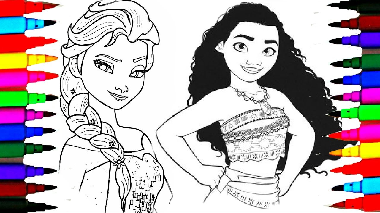 Moana Coloring Pages For Kids
 Disney Frozen Princess Moana Coloring Pages l Disney