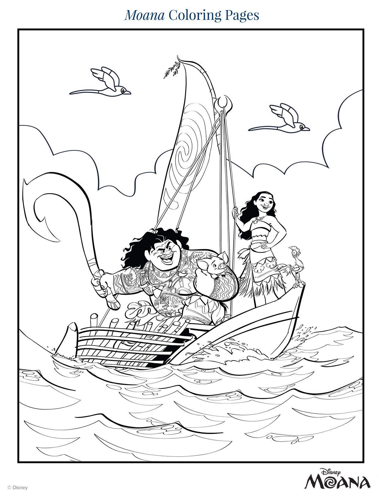 Moana Coloring Pages For Kids
 Moana Coloring Pages