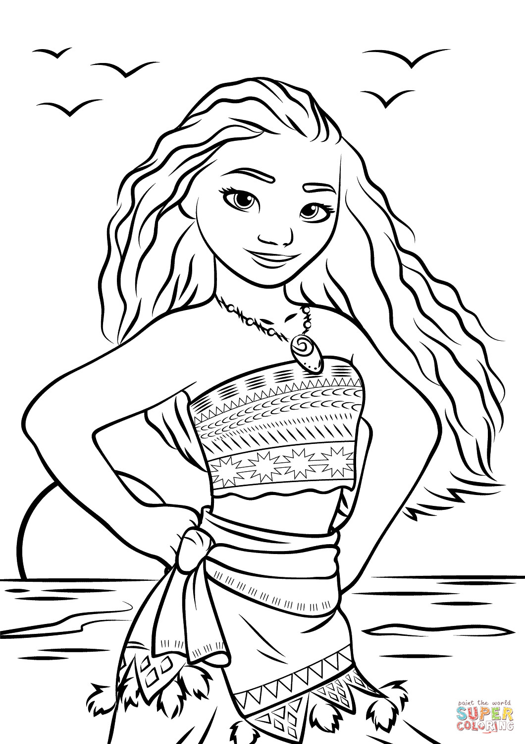 Moana Coloring Pages For Kids
 Moana Waialiki coloring page